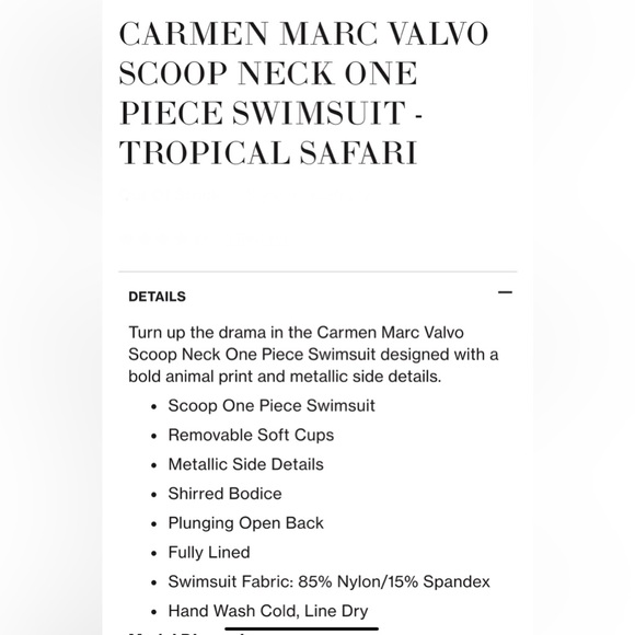 Carmen Marc Valvo U-Back Side-Zip One-Piece Swimsuit Leopard Sz 14 - Picture 9 of 10